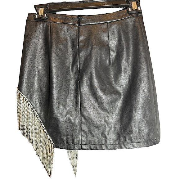 Buddy Love SHOW GIRL CRYSTAL FRINGE MINI SKIRT - BLACK Size XS - Picture 7 of 9